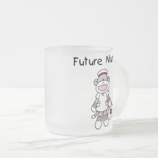 Sock Monkey Future Neurse T-shirts en cadeautjes Matglas Koffiemok (Voorkant rechts)