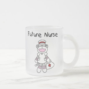 Sock Monkey Future Neurse T-shirts en cadeautjes Matglas Koffiemok