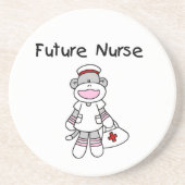 Sock Monkey Future Neurse T-shirts en cadeautjes Zandsteen Onderzetter (Voorkant)