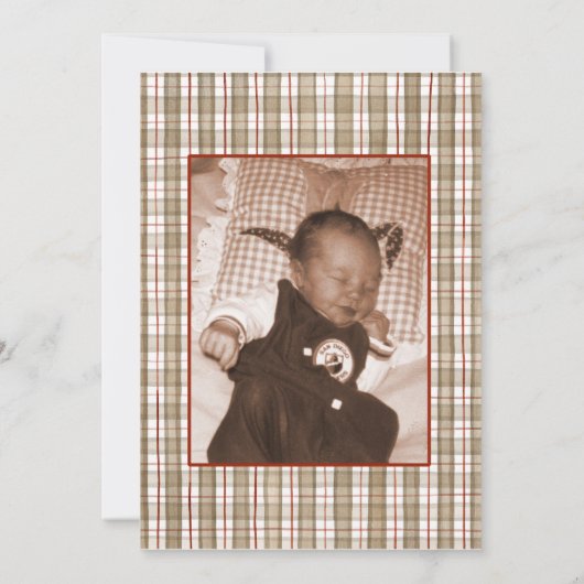 Sock Monkey, Garçon Faire-part de naissance (Dos)