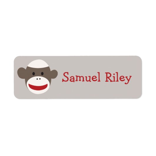Sock Monkey gepersonaliseerde Sticker (Voorkant)
