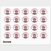 Sock Monkey Girl Birthday Sticker (Vel)