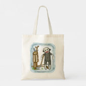 Sock Monkey Golf Canvas tas (Achterkant)