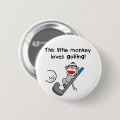Sock Monkey Golf Ronde Button 5,7 Cm (Voorkant /achterkant)