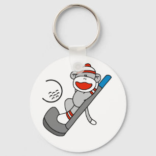 Sock Monkey Golf Sleutelhanger