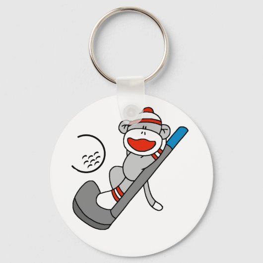 Sock Monkey Golf Sleutelhanger (Voorkant)