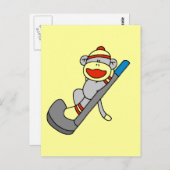 Sock Monkey Golf Tshirts en Gifts Briefkaart (Voorkant / Achterkant)