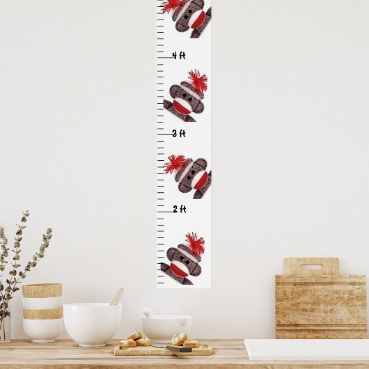 Sock Monkey Grow Chart Poster (Keuken)