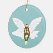 Sock Monkey Guardian Angel Keramisch Ornament (Links)