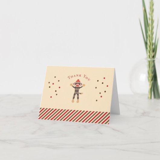 Sock Monkey - Hartelijk dank! Bedankkaart (Voorkant)