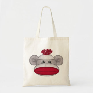 Sock Monkey Head Tote Bag
