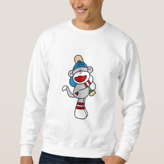 Sock Monkey-honkbal op bat-shirts en cadeautjes Trui (Voorkant)