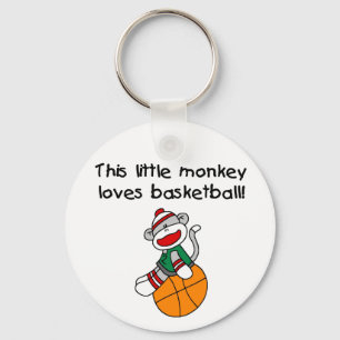 Sock Monkey houdt van Basketball Sleutelhanger