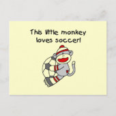 Sock Monkey houdt van Voetbal T-shirten en cadeaus Briefkaart (Voorkant)