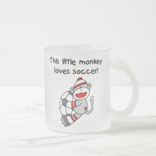 Sock Monkey houdt van Voetbal T-shirten en cadeaus Matglas Koffiemok