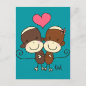 Sock Monkey Hugz Briefkaart (Voorkant)