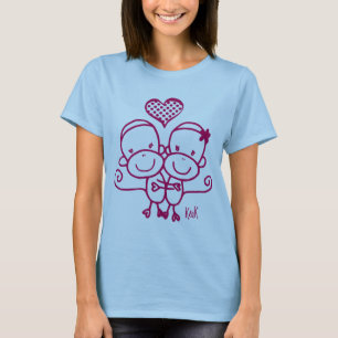 Sock Monkey Hugz T-shirt ~ Cherry roze