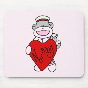 Sock Monkey I Love Nursing T-shirts and Gifts Muismat