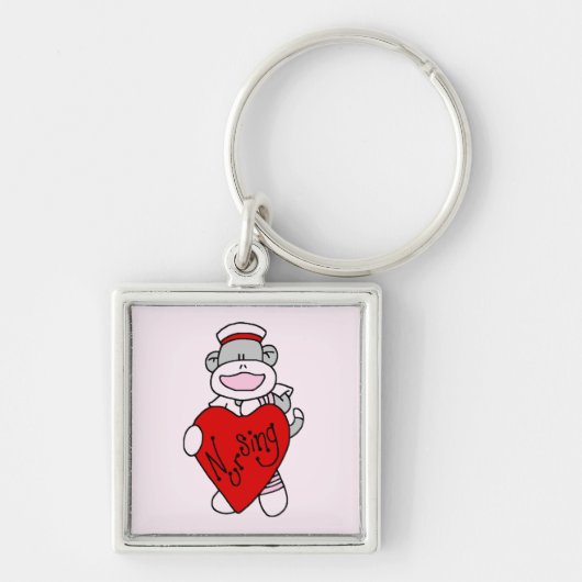 Sock Monkey I Love Nursing T-shirts and Gifts Sleutelhanger (Voorkant)