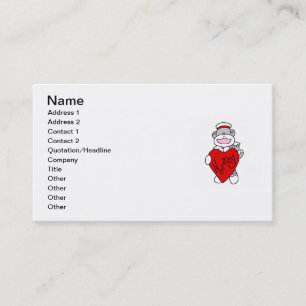 Sock Monkey I Love Nursing T-shirts and Gifts Visitekaartje