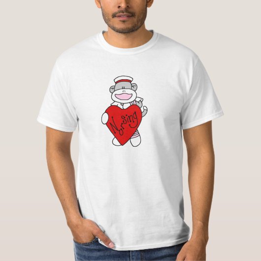 Sock Monkey I Love Nursing T-shirts et cadeaux (Devant)