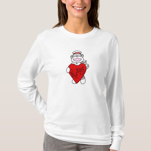 Sock Monkey I Love Nursing T-shirts et cadeaux (Devant)