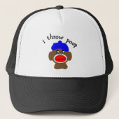 Sock Monkey "I THROW POOP" Trucker Pet (Voorkant)