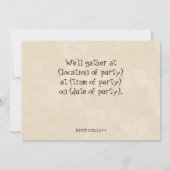 Sock Monkey, Invitation de fête d'anniversaire (Dos)