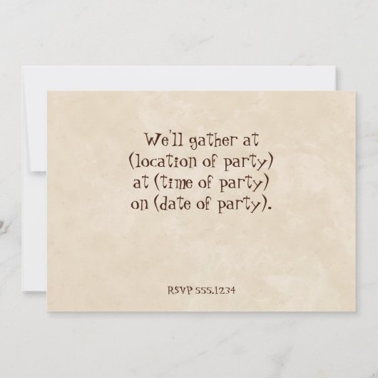 Sock Monkey, Invitation de fête d'anniversaire (Dos)