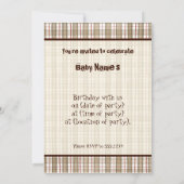 Sock Monkey, Invitation de fête d'anniversaire (Dos)