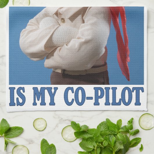 Sock Monkey is mijn co-piloot Theedoek (Gevouwen)