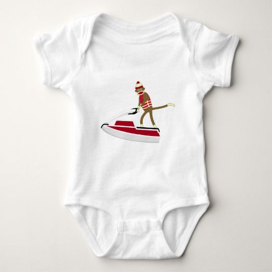 Sock Monkey Jetski Romper (Voorkant)
