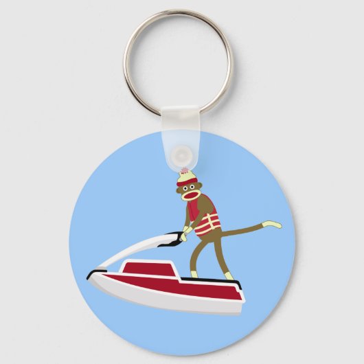 Sock Monkey Jetski Sleutelhanger (Voorkant)