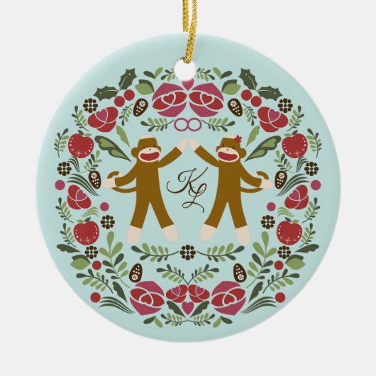 Sock Monkey Joy Ornament (Voorkant)