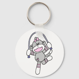 Sock Monkey Jumping Rope Sleutelhanger