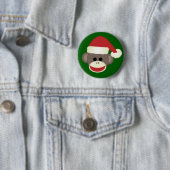 Sock Monkey kerstpin Ronde Button 5,7 Cm (In situ)