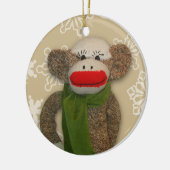 Sock Monkey-kerstversiering Keramisch Ornament (Links)