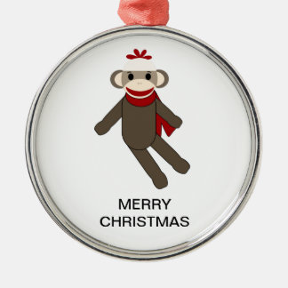 Sock Monkey-kerstversiering Metalen Ornament
