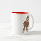 Sock Monkey-koffie-mok Tweekleurige Koffiemok (Voorkant rechts)