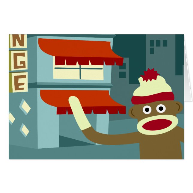 Sock Monkey Lounge Night (Voorkant Horizontaal)