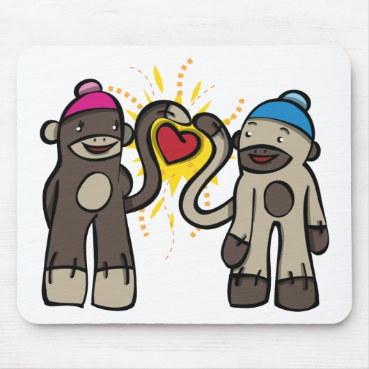 Sock Monkey Love Muismat (Voorkant)