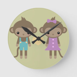 Sock Monkey Love Ronde Klok