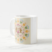 Sock Monkey Lovers in een Folk Garden Coffee Mok (Voorkant links)