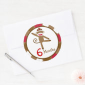 Sock Monkey Maandelijkse Mijlpaal Stickers (Envelop)