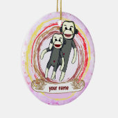 Sock Monkey mama Keramisch Ornament (Rechts)