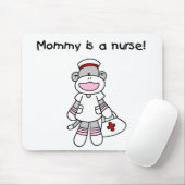 Sock Monkey Mama Nurse T-shirts en geschenken Muismat (Met muis)