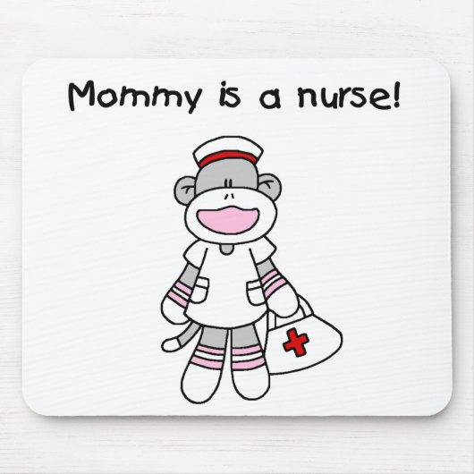 Sock Monkey Mama Nurse T-shirts en geschenken Muismat (Voorkant)