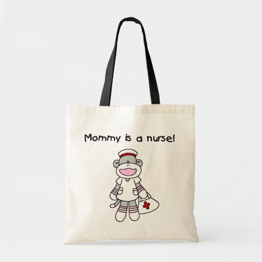Sock Monkey Mama Nurse T-shirts en geschenken Tote Bag (Voorkant)