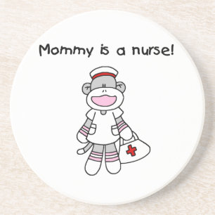 Sock Monkey Mama Nurse T-shirts en geschenken Zandsteen Onderzetter