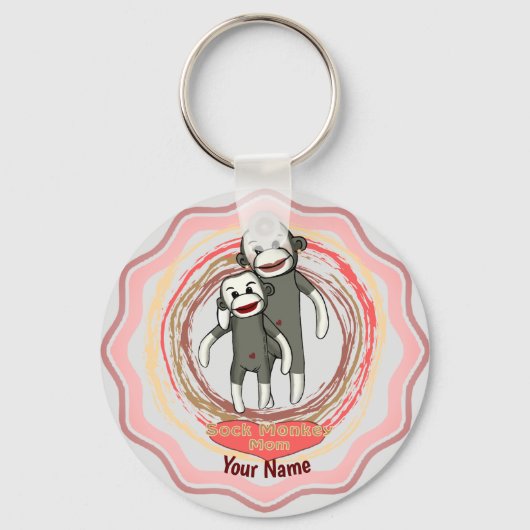Sock Monkey mama Sleutelhanger (Voorkant)